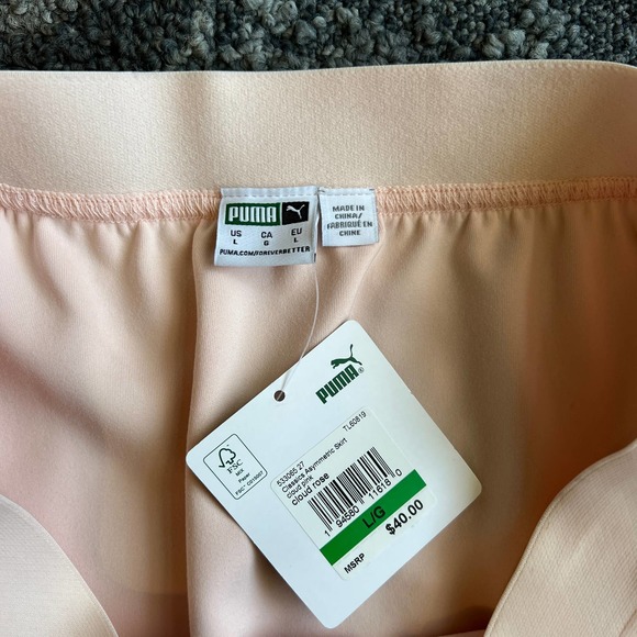 Puma Classics Asymmetric Cloud Rose Activewear Skirt NEW Women's Size Large - Picture 2 of 6